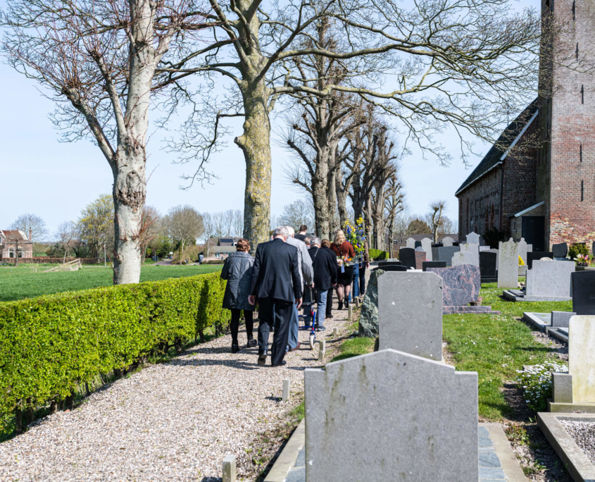 Uitvaartfoto's tijdens begrafenis